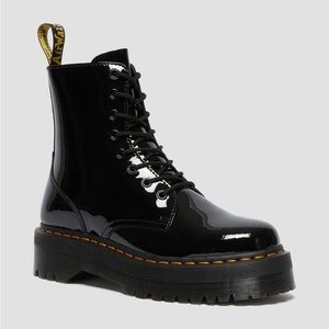 Dr. Martens Jadon Patent Leather Boots Black Sz 37